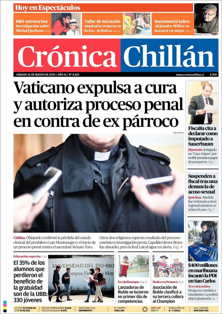 Portada de Crónica Chillán (Chile)