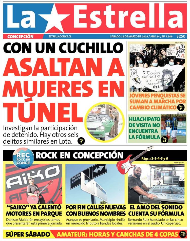 Portada de La Estrella de Concepción (Chile)