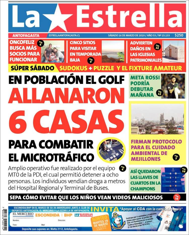 Portada de La Estrella del Norte (Chile)