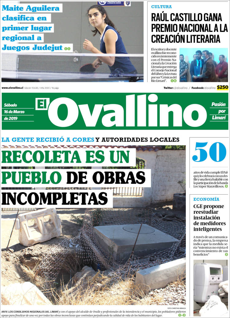 Portada de El Ovallino (Chile)
