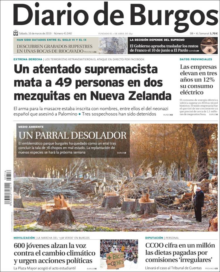 Portada de Diario de Burgos (España)