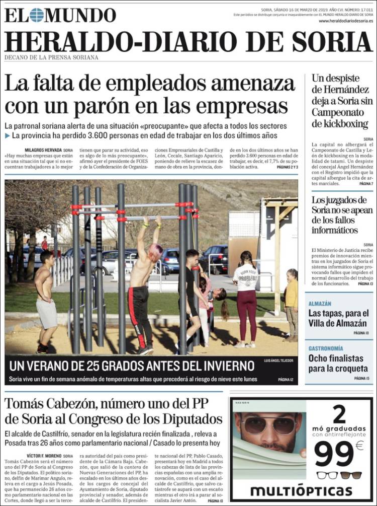 Portada de Diario de Soria (España)