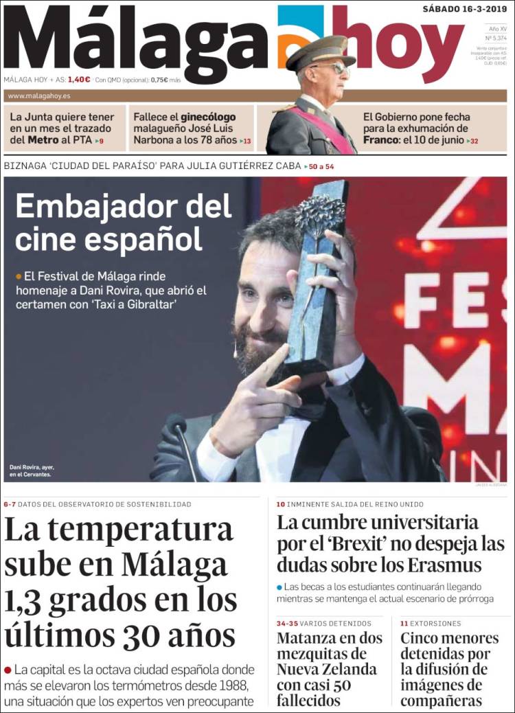 Portada de Málaga Hoy (España)