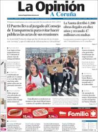 Portada de La Opinión de A Coruña (España)