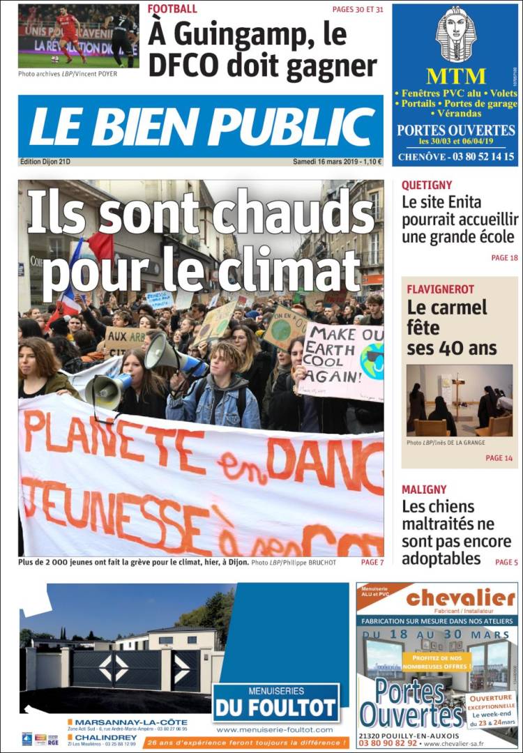 Portada de Le Bien Public (Francia)