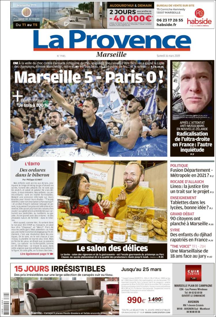 Portada de La Provence (Francia)