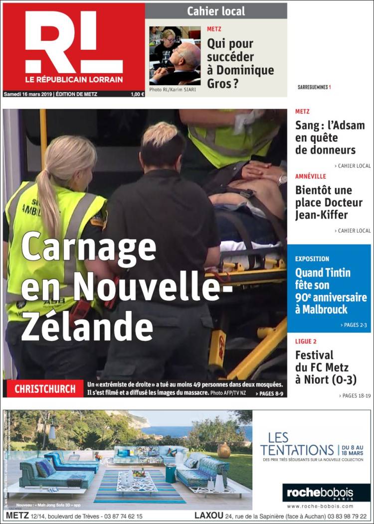 Portada de Le Republicain Lorrain (Francia)