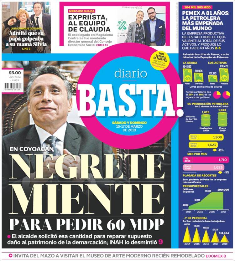 Portada de Diario Basta (M&eacute;xico)