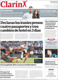 Portada de Clarín (Argentina)