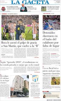 Portada de La Gaceta (Argentina)