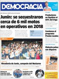 Portada de Diario Democracia (Argentina)