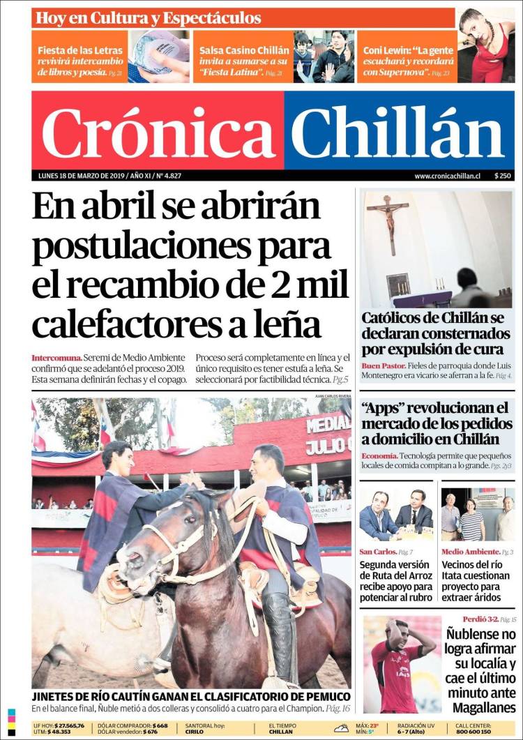 Portada de Crónica Chillán (Chile)