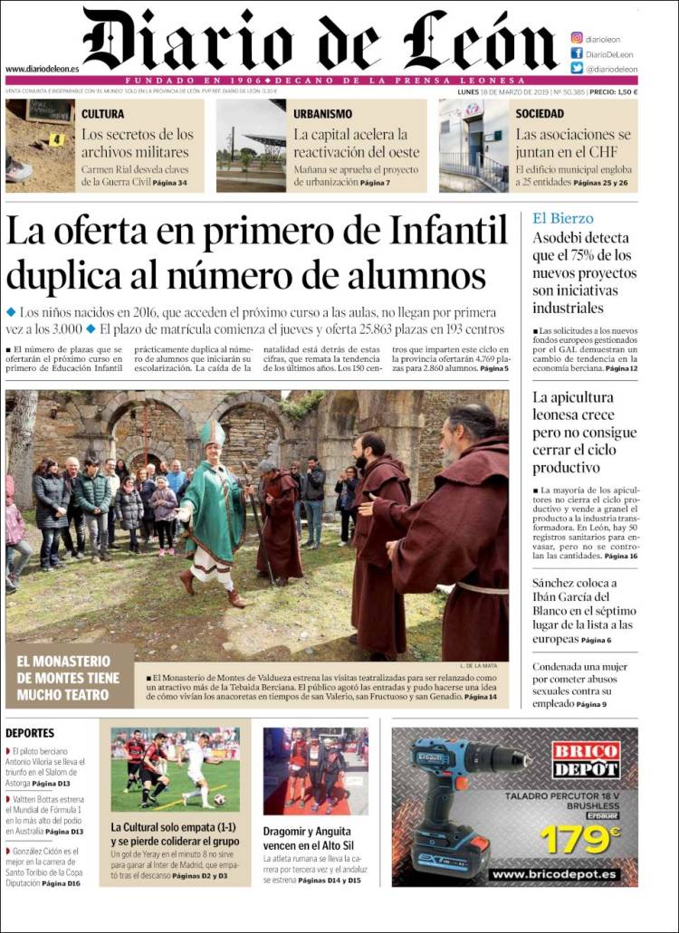 Portada de Diario de León (Spain)