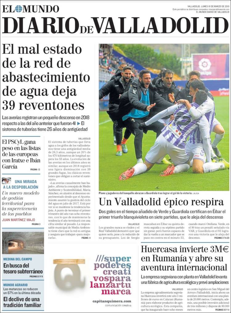 Portada de Diario de Valladolid (Spain)