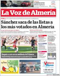 Portada de La Voz de Almería (España)