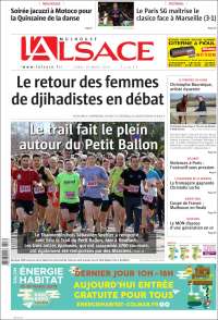 Portada de Journal L'Alsace (Francia)