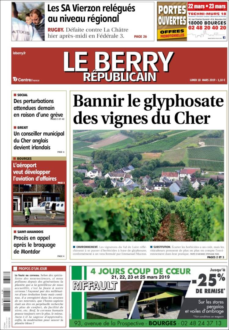 Portada de Berry Republicain (Francia)