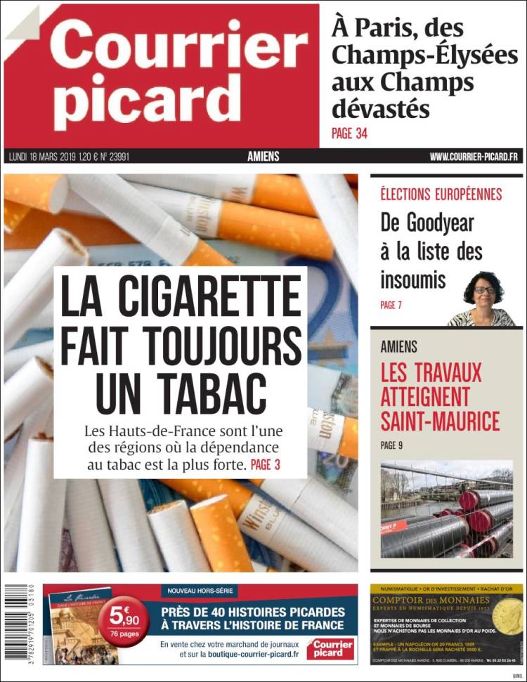 Portada de Courrier Picard (Francia)