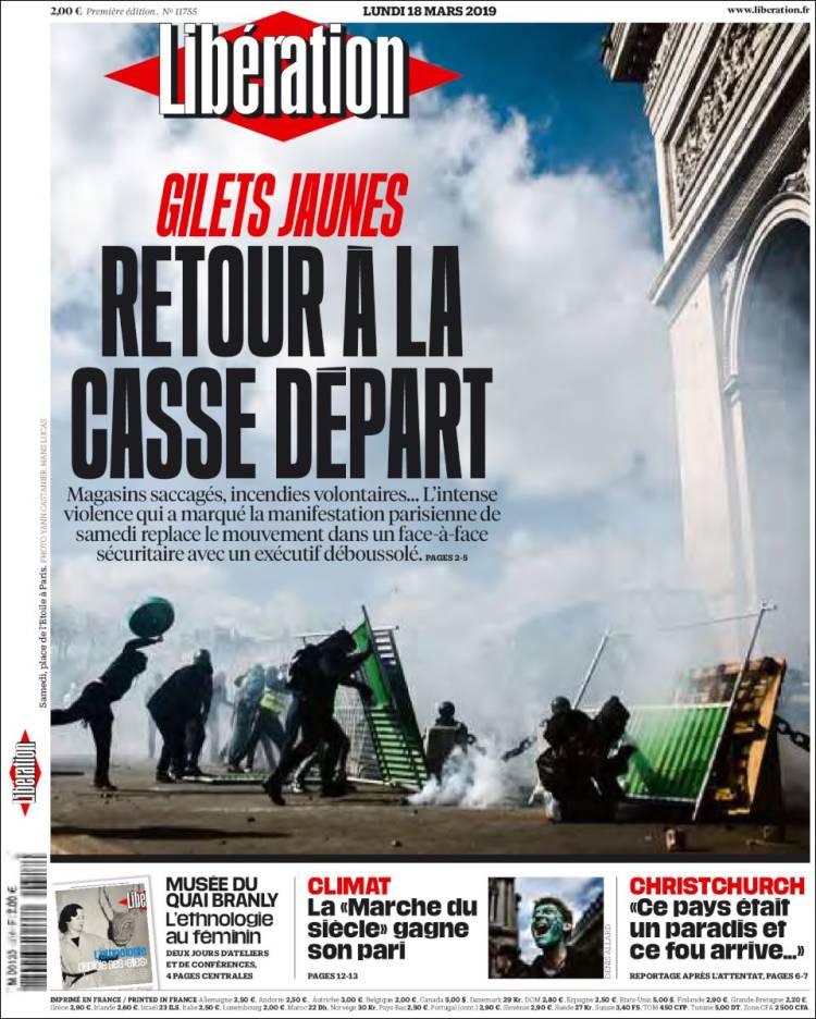 Portada de Libération (Francia)