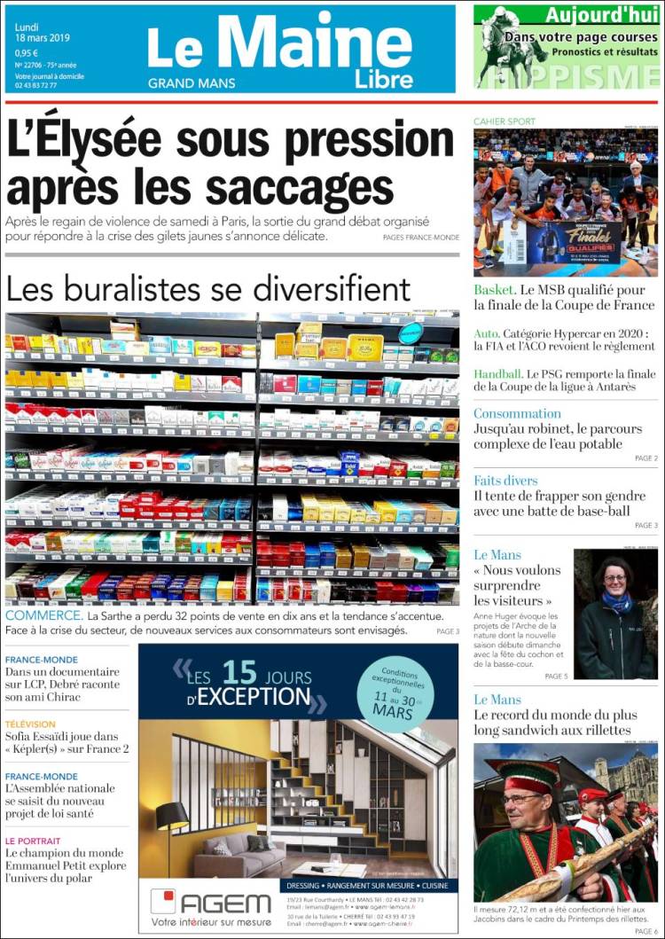 Portada de Le Maine Libre (Francia)