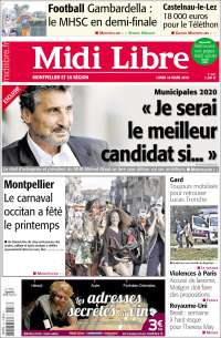 Portada de Midi Libre (Francia)