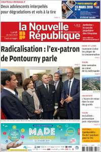 Portada de La Nouvelle Republique (Francia)