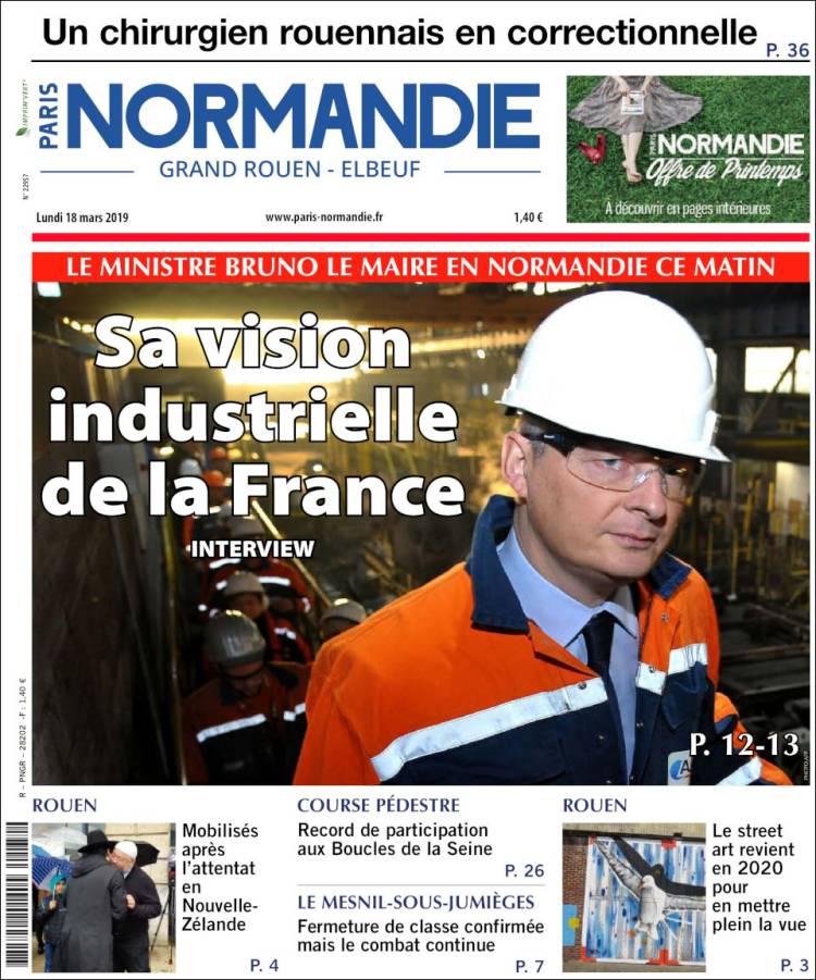 Portada de Paris Normandie (Francia)