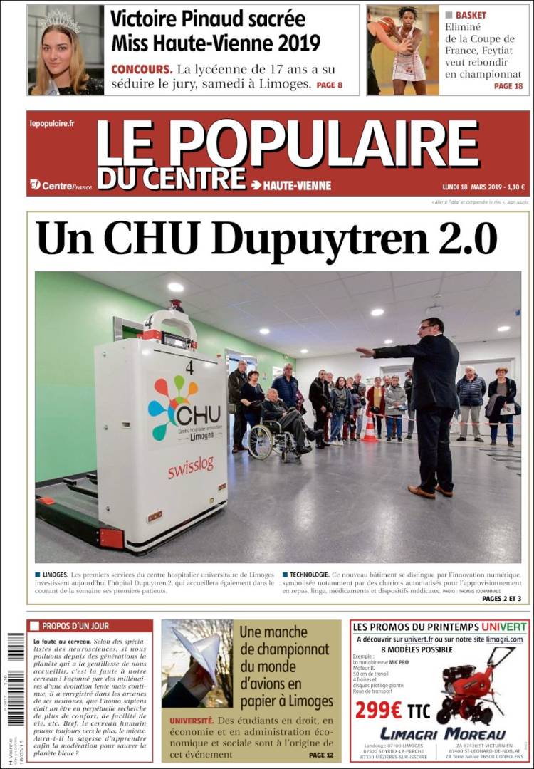 Portada de Le Populaire du Centre (Francia)