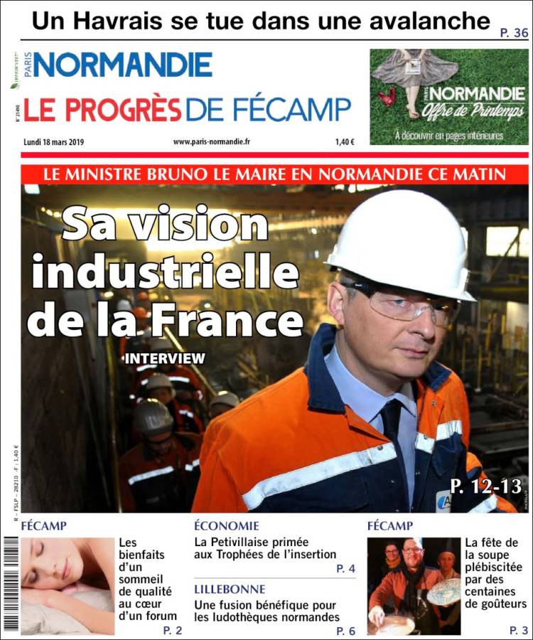 Portada de Progres de Fecamp (Francia)