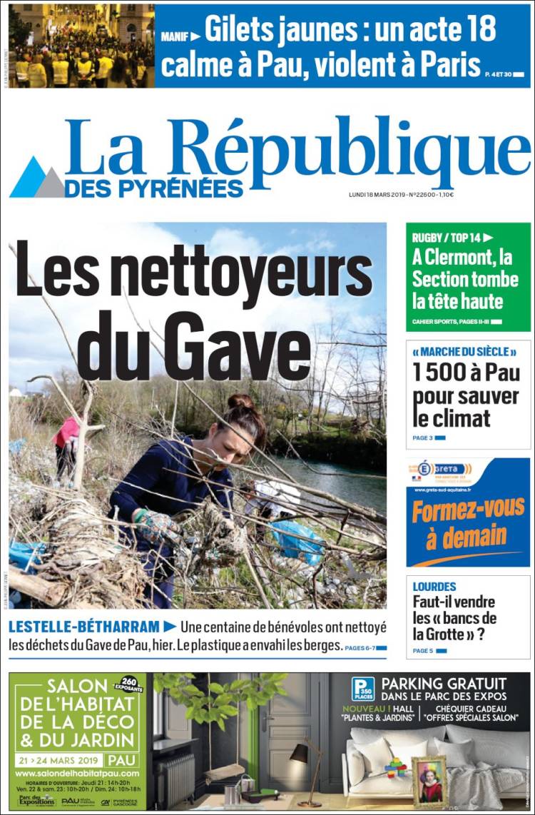 Portada de La République des Pyrénées (Francia)
