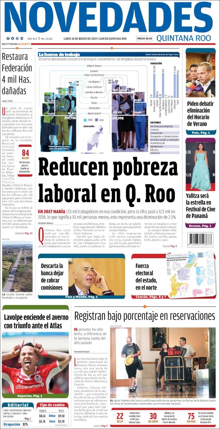 Portada de Novedades de Quintana Roo (M&eacute;xico)