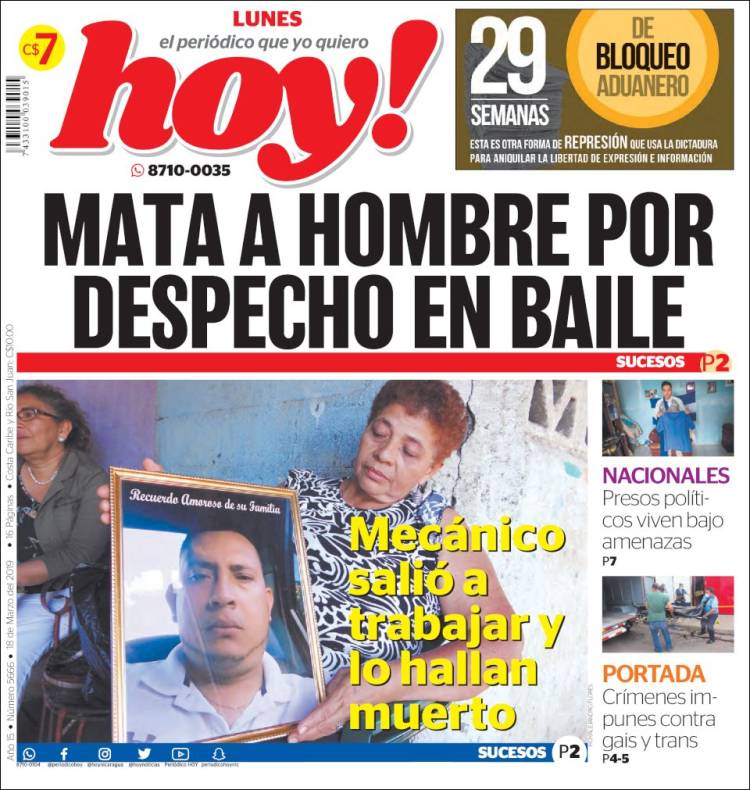 Portada de Hoy (Nicaragua)