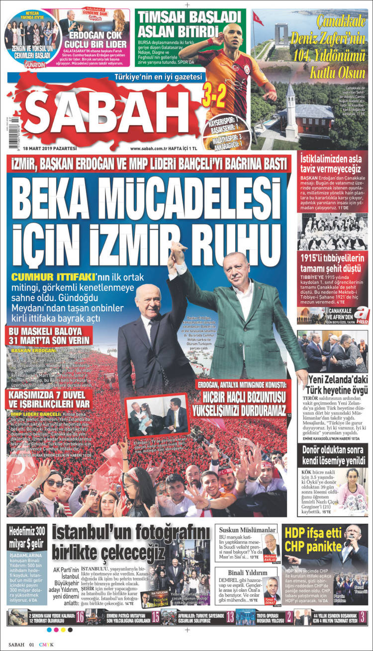 Portada de Sabah (Turqu&iacute;a)