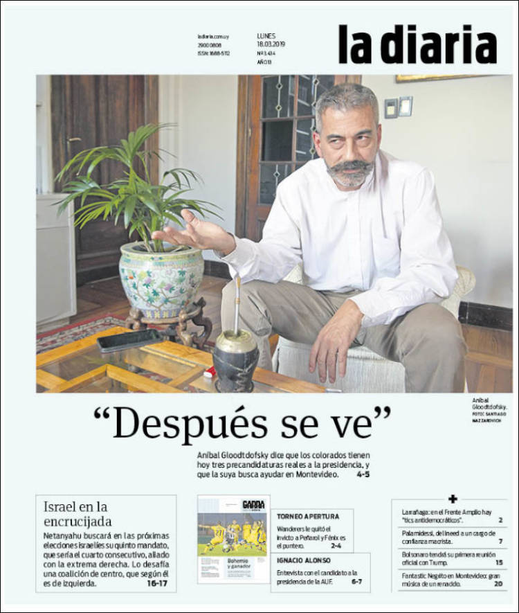 Portada de La Diaria (Uruguay)