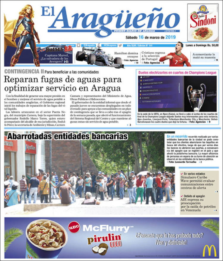Portada de El Aragüeño (Venezuela)