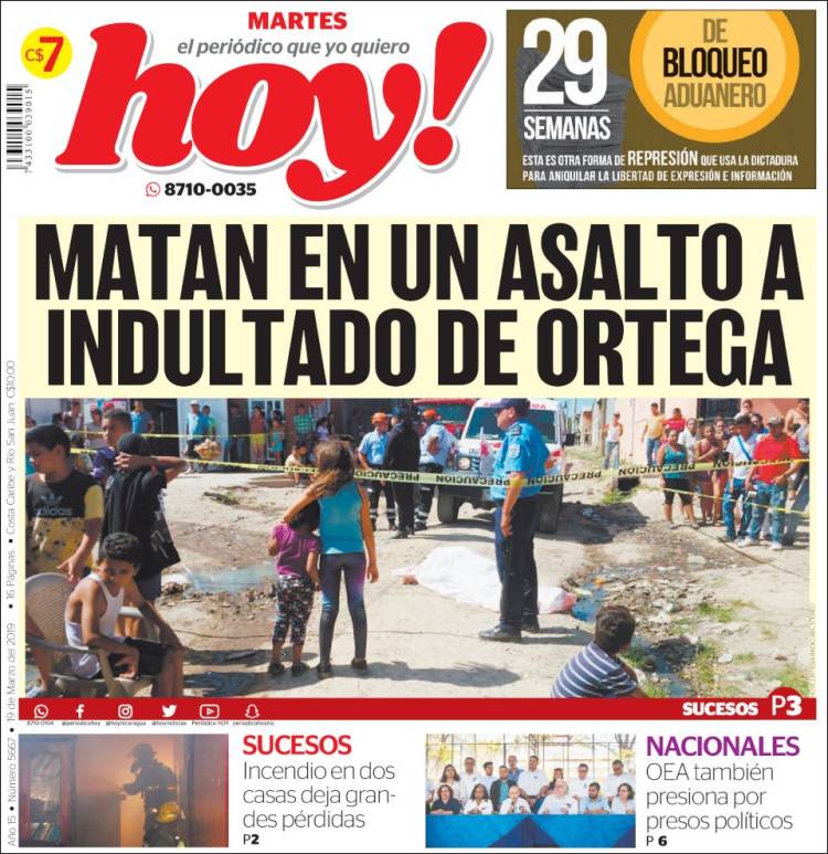 Portada de Hoy (Nicaragua)