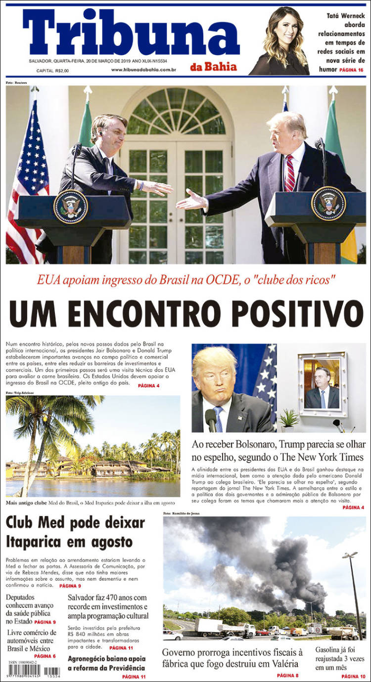 Portada de Tribuna da Bahia (Brasil)