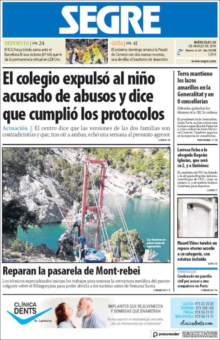 Portada de Segre  (España)