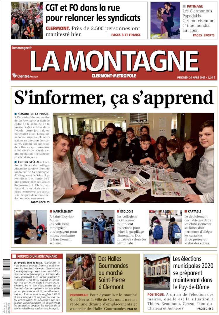 Portada de La Montagne (Francia)