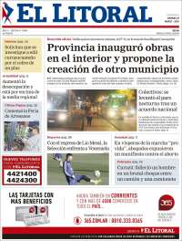 Portada de El Litoral Corrientes (Argentina)