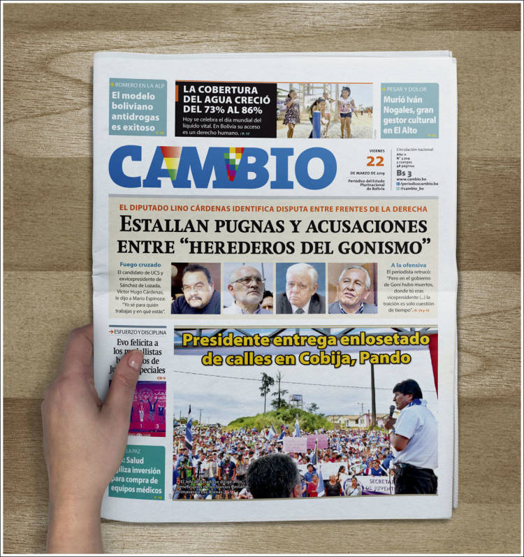Portada de Cambio (Bolivia)