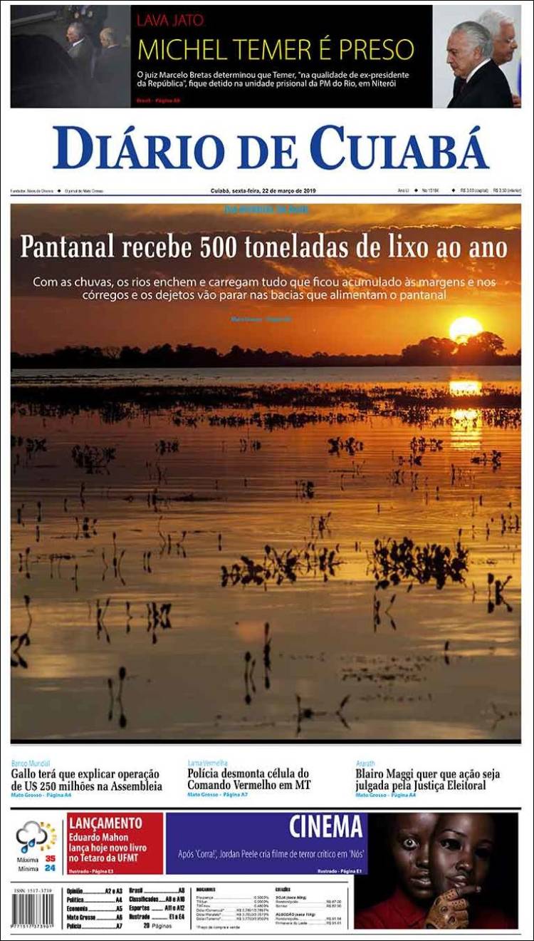 Portada de Diário de Cuiabá (Brasil)