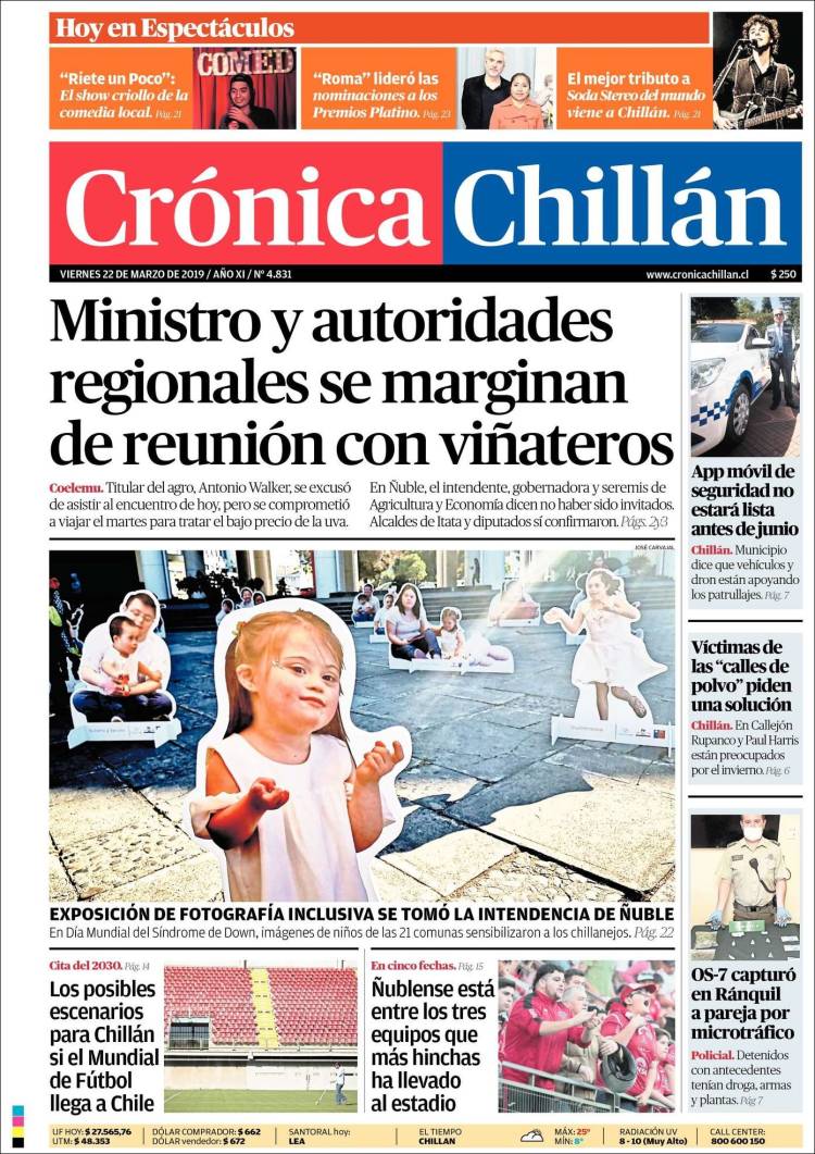 Portada de Crónica Chillán (Chile)