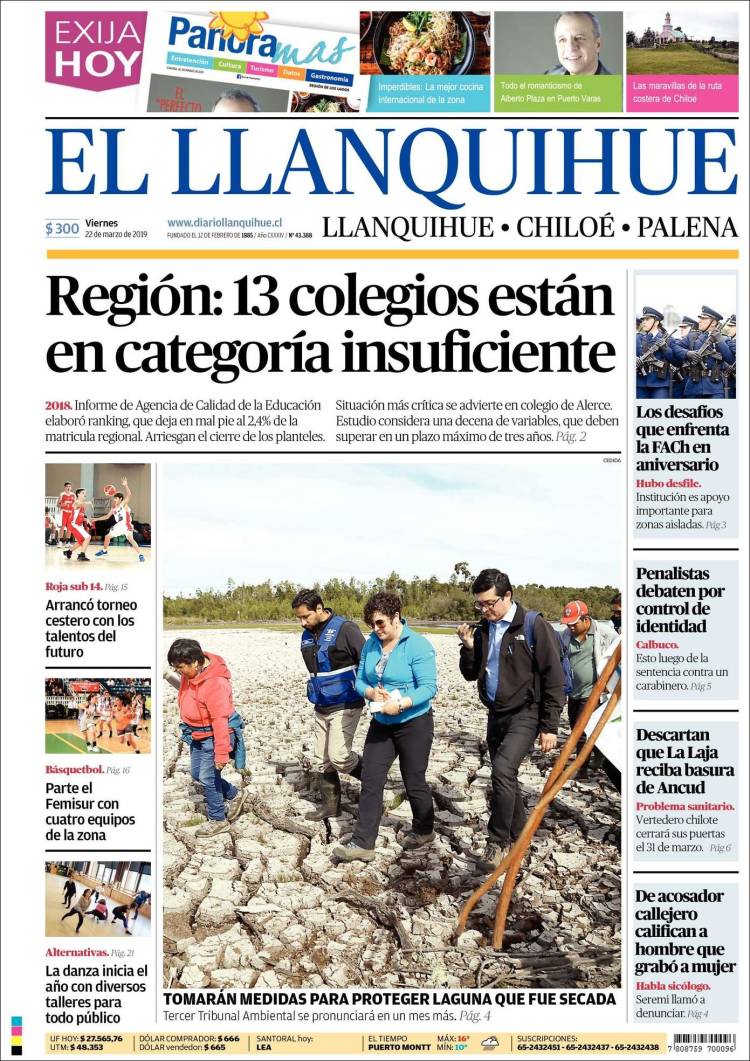 Portada de El Llanquihue (Chile)