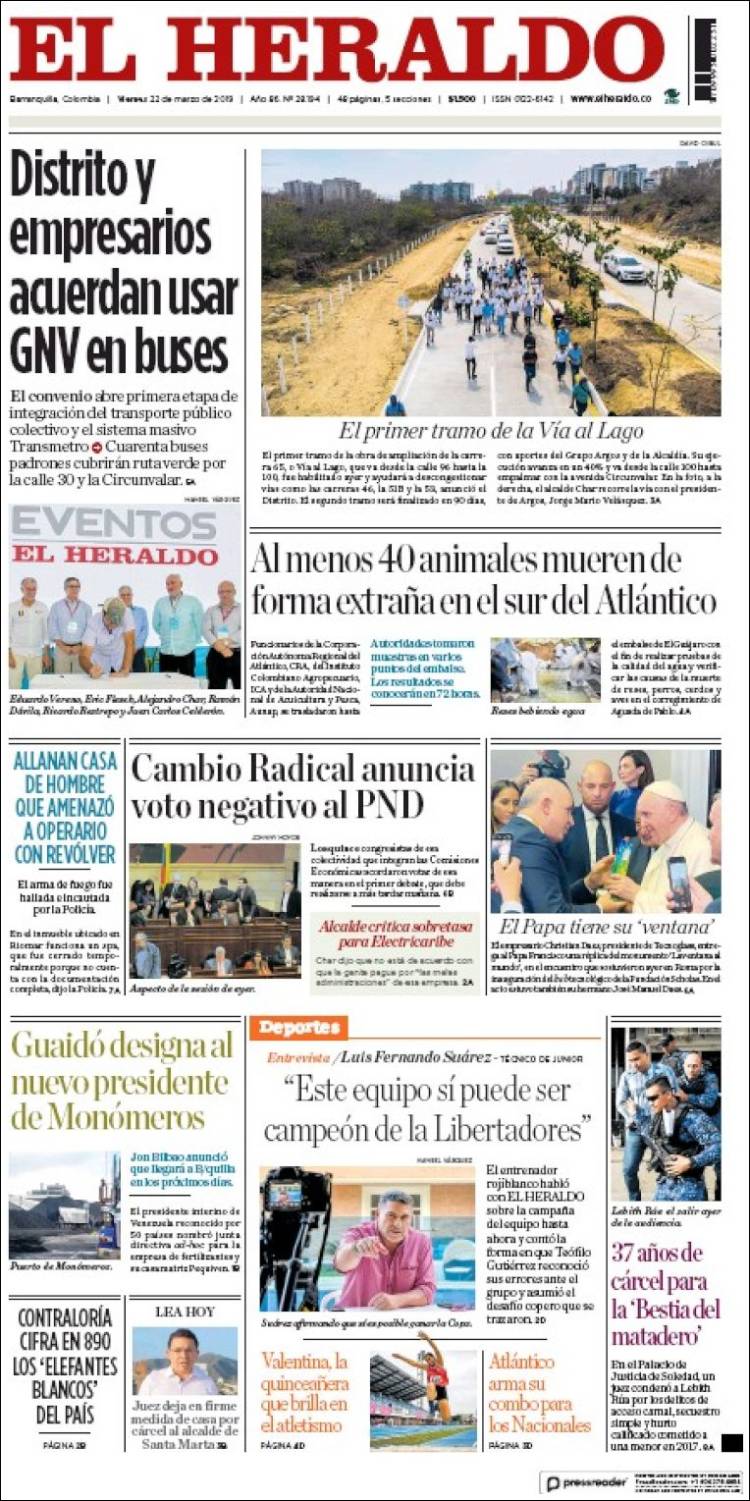 Portada de El Heraldo (Colombia)