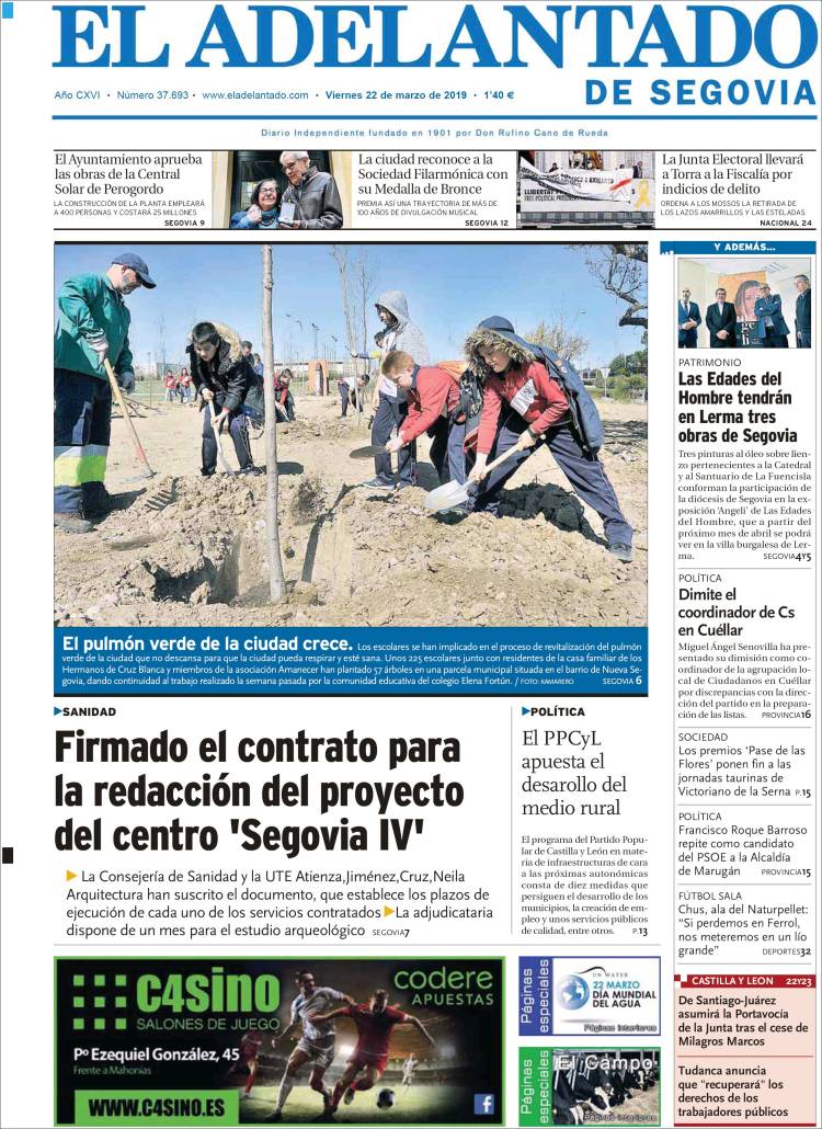 Portada de El Adelantado de Segovia (España)