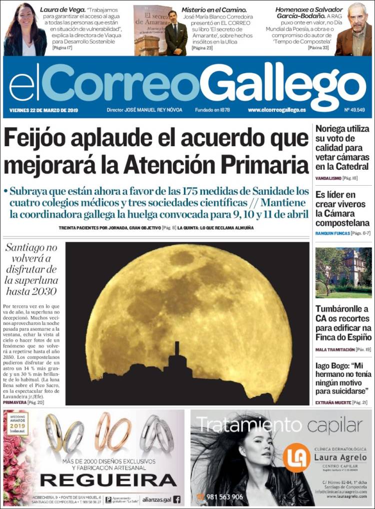 Portada de El Correo Gallego (España)