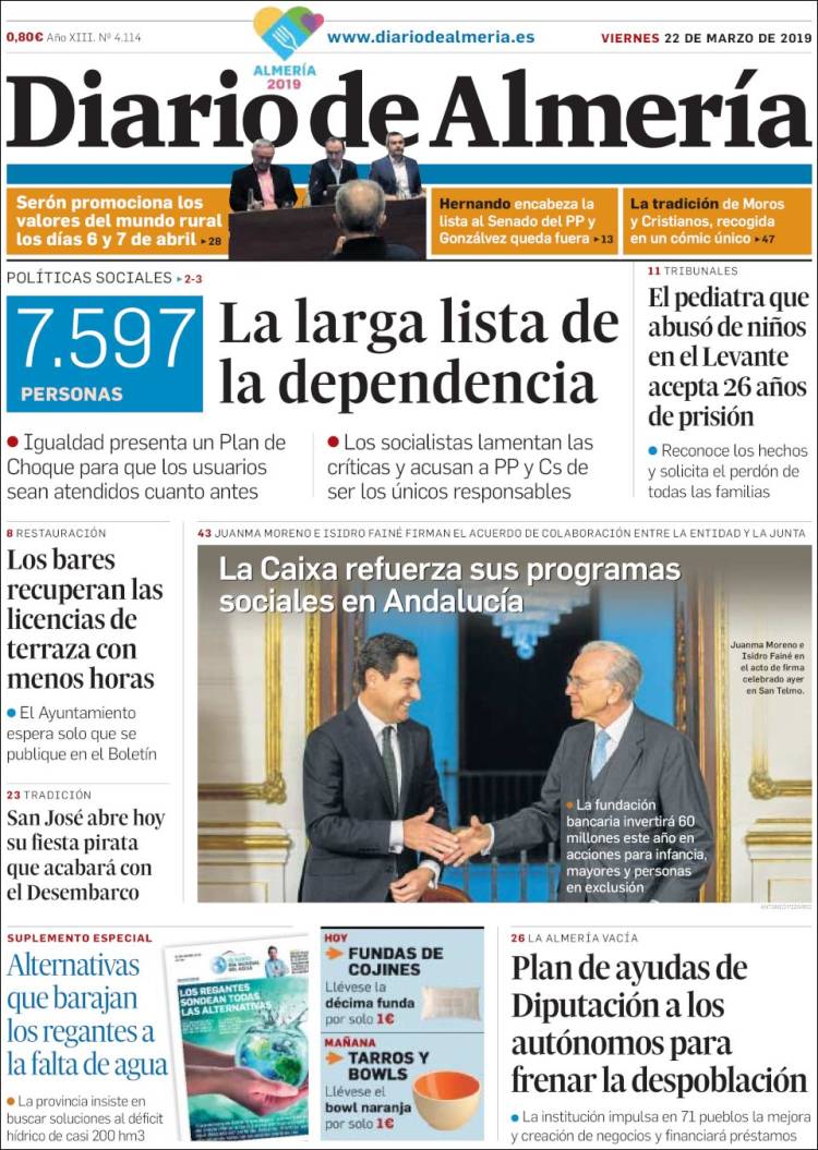 Portada de Diario de Almería (España)