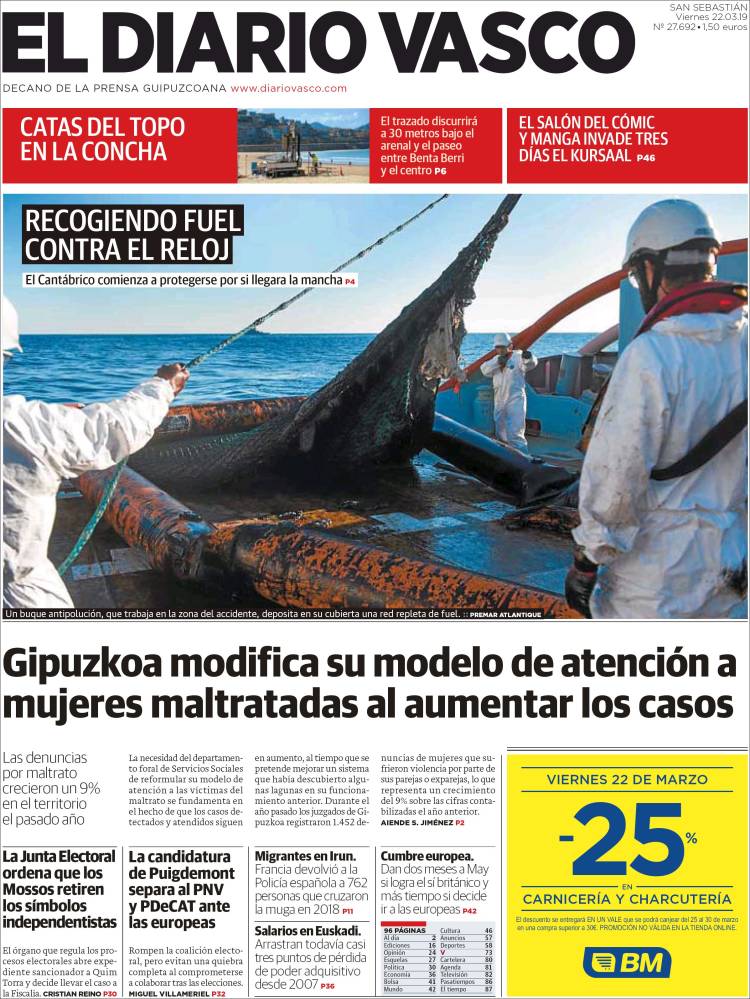 Portada de Diario Vasco (España)