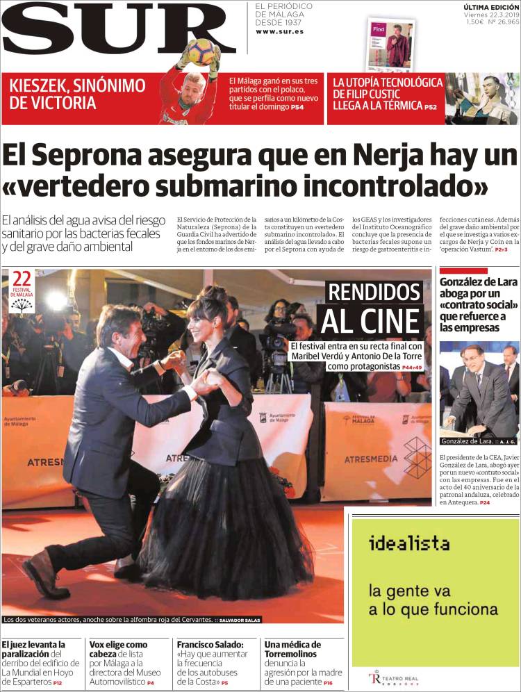 Portada de Diario el Sur (España)